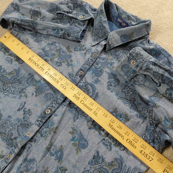 Krazy Kat Reversible Women's Size XXL Button Up Floral 100% Cotton Denim Look - Picture 7 of 11